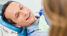 man in dental chair