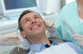 man in dental chair